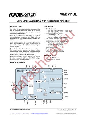 WM8711BLGEFL/V datasheet  